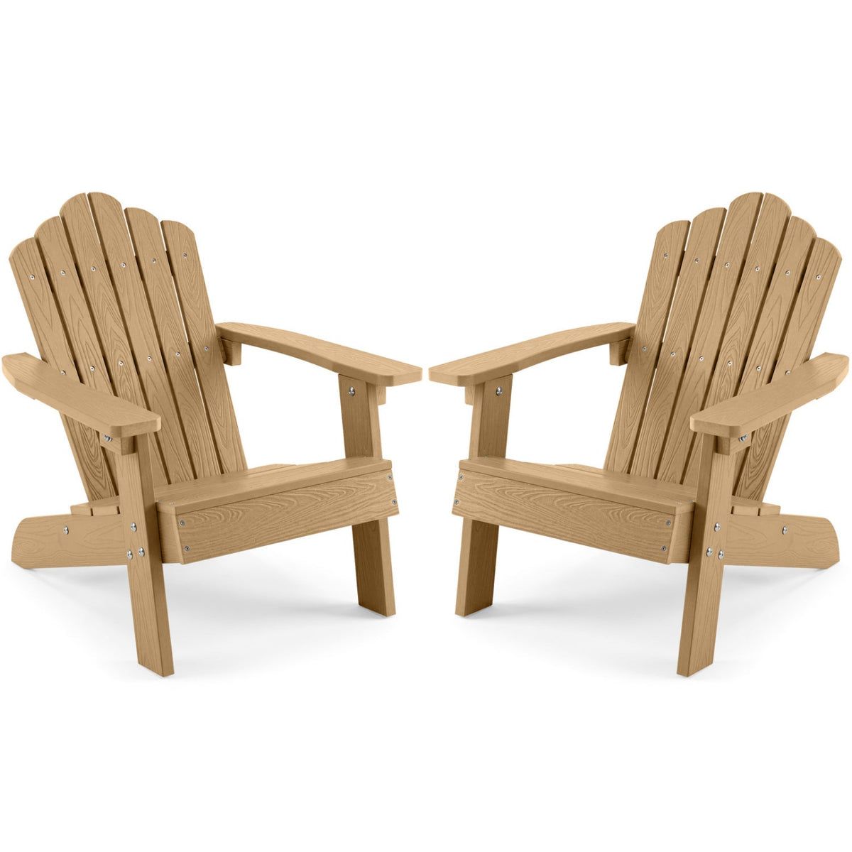 Set of 2 Kids Adirondack Chairs All-weather Outdoor Chairs for Children with Tilted High BackrestTorqelo.com