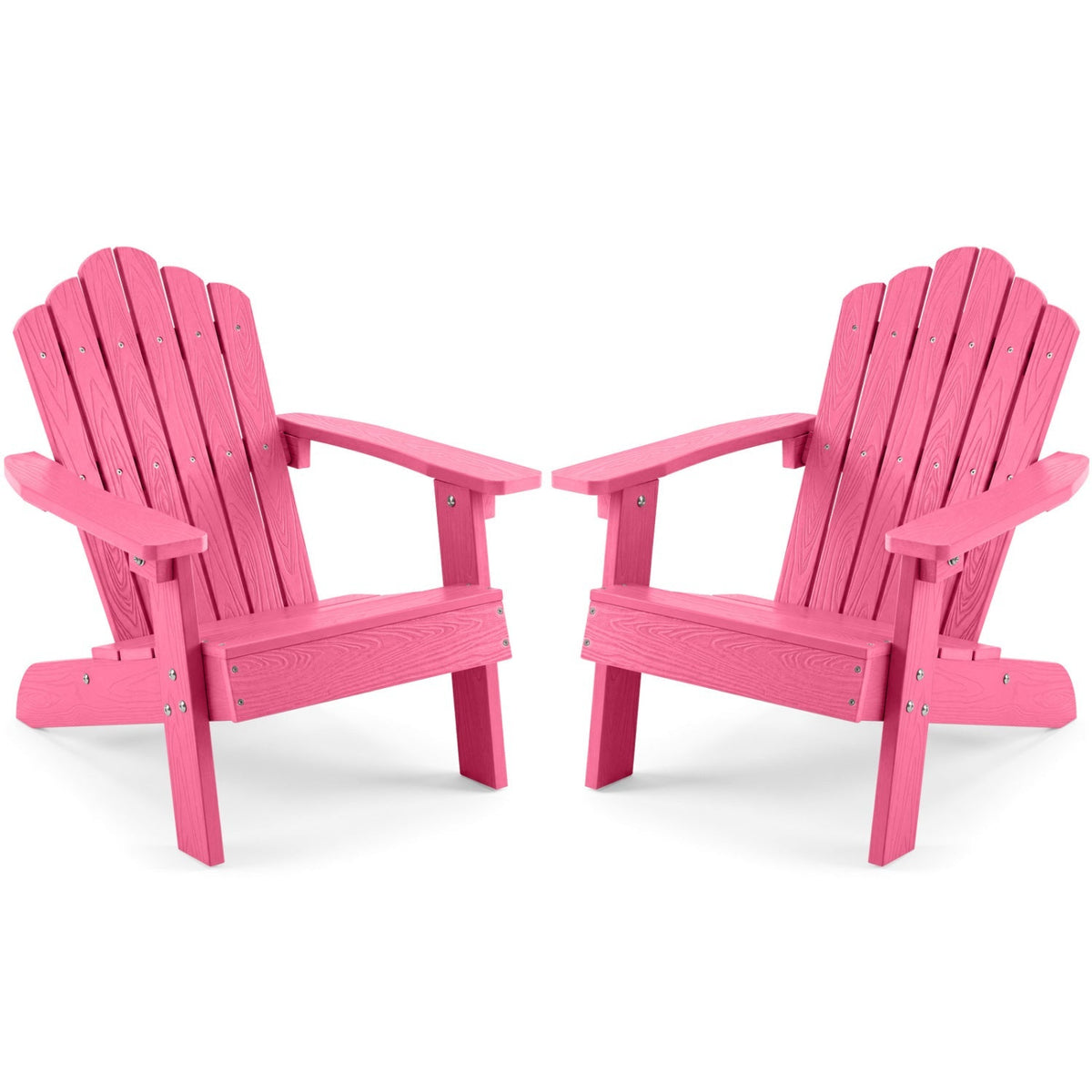 Set of 2 Kids Adirondack Chairs All-weather Outdoor Chairs for Children with Tilted High BackrestTorqelo.com