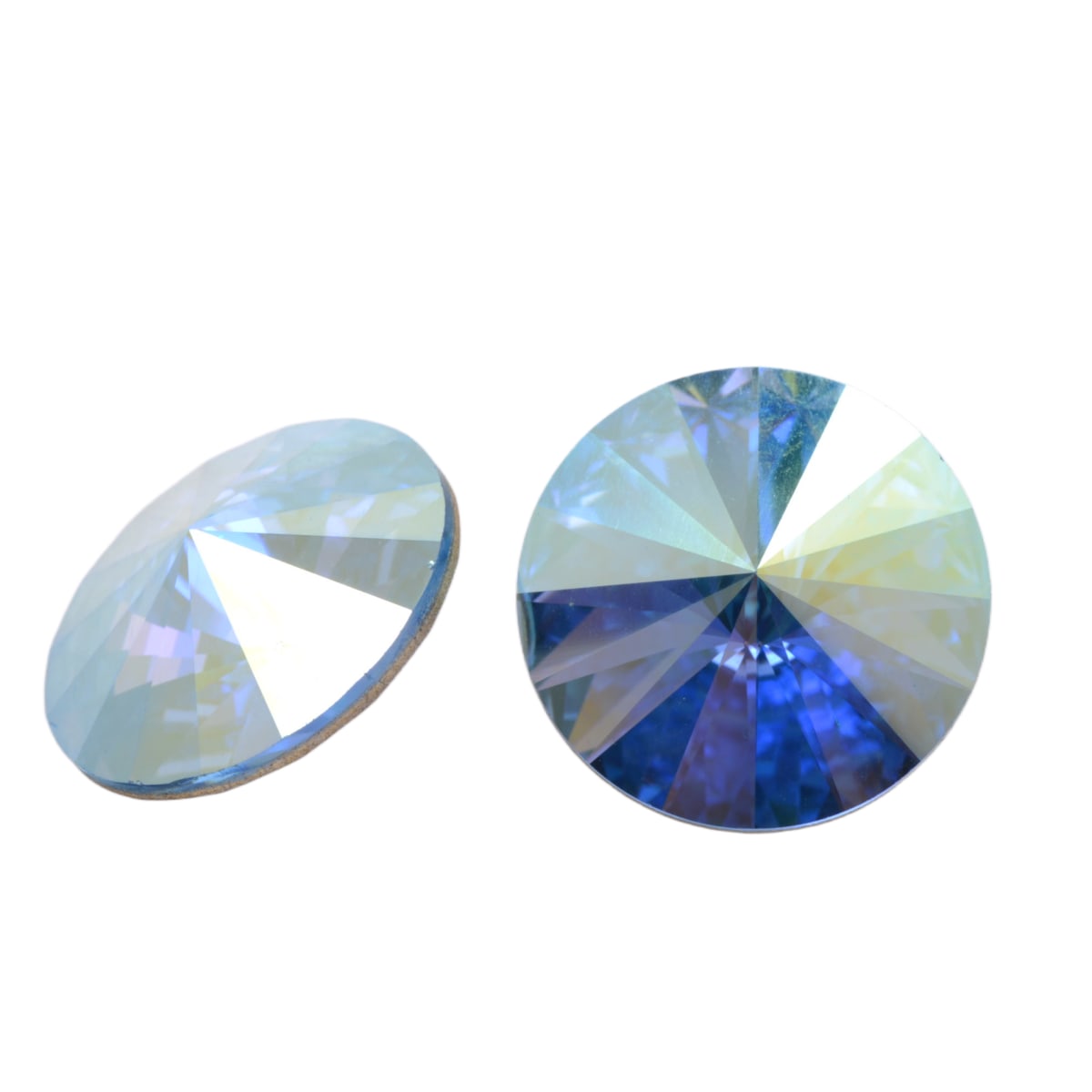 Swarovski Crystal 18mm Round Rivoli Aquamarine AB - Individual Crystal by Continental Bead Suppliers