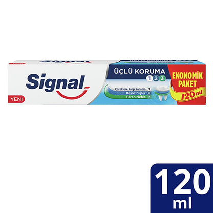 Signal Toothpaste Triple Protection with Fluoride & Calcium - 4.06 fl oz - Fresh Minty Flavor by Beauty Care Bag