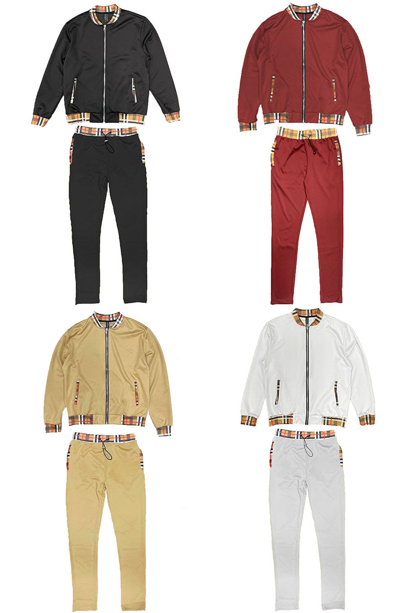 Checkered Detail Track Jacket Set by Lime Milo