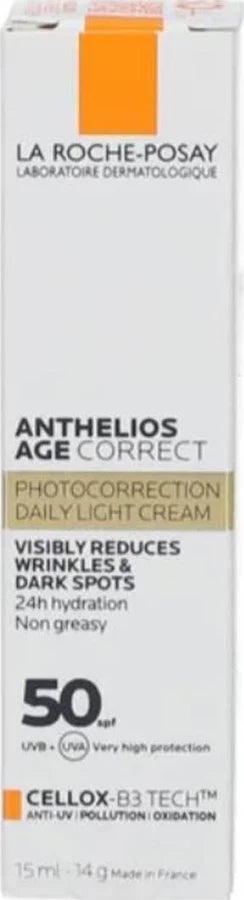 La Roche-Posay Anthelios Age Correct SPF 50: Anti-Wrinkle Face Sunscreen for Sensitive Skin - High Sun Protection & Youthful Skin by Beauty Care Bag