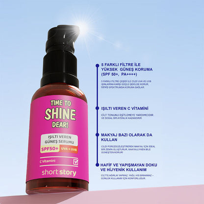 Short Story Time to Shine Dear SPF 50+ Vitamin C Serum 30 ml by Beauty Care Bag
