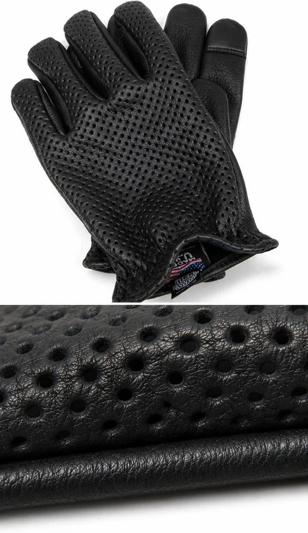 Ventilated Short Wrist Touchscreen Deerskin Gloves by Legendary USA