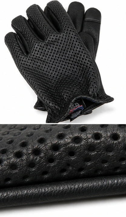 Ventilated Short Wrist Touchscreen Deerskin Gloves by Legendary USA