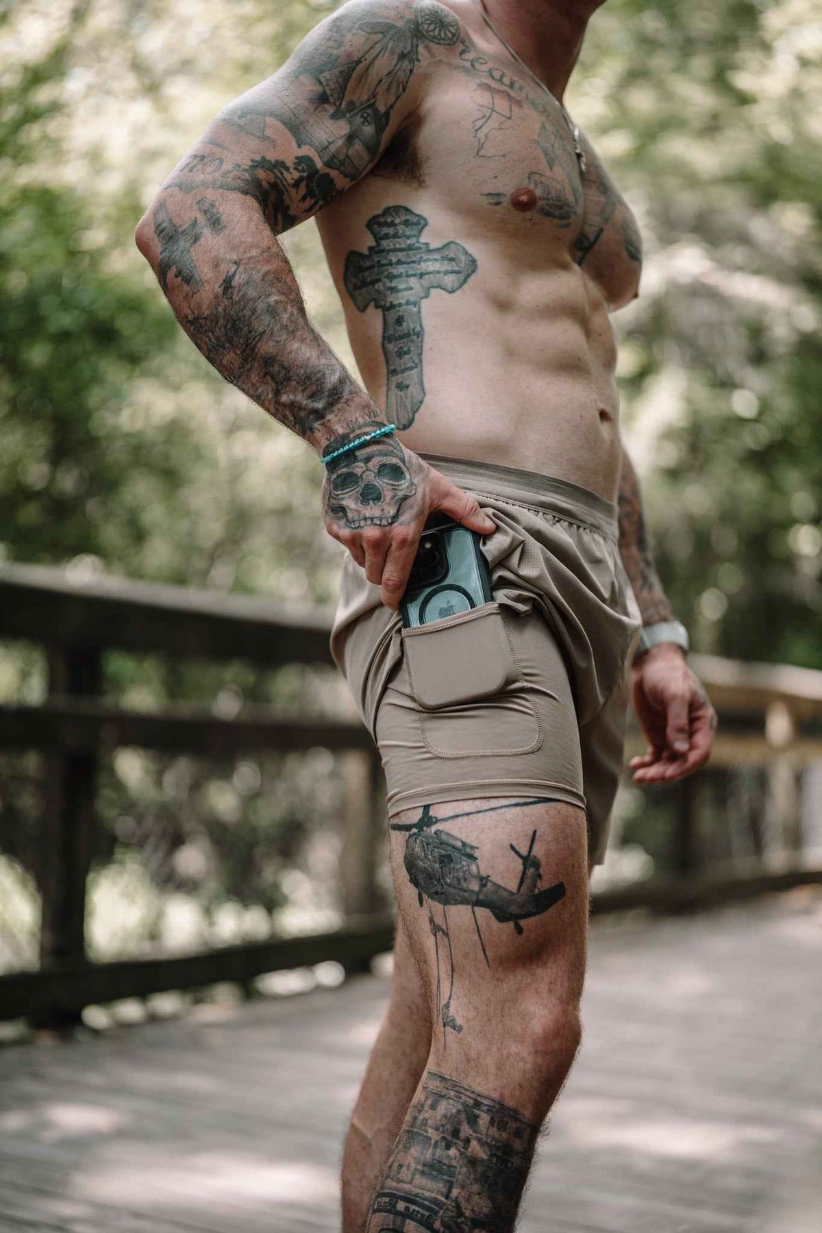 MEN’S | HYBRIFLEX SHORT : TAN by Alpha Country Training + Nutrition