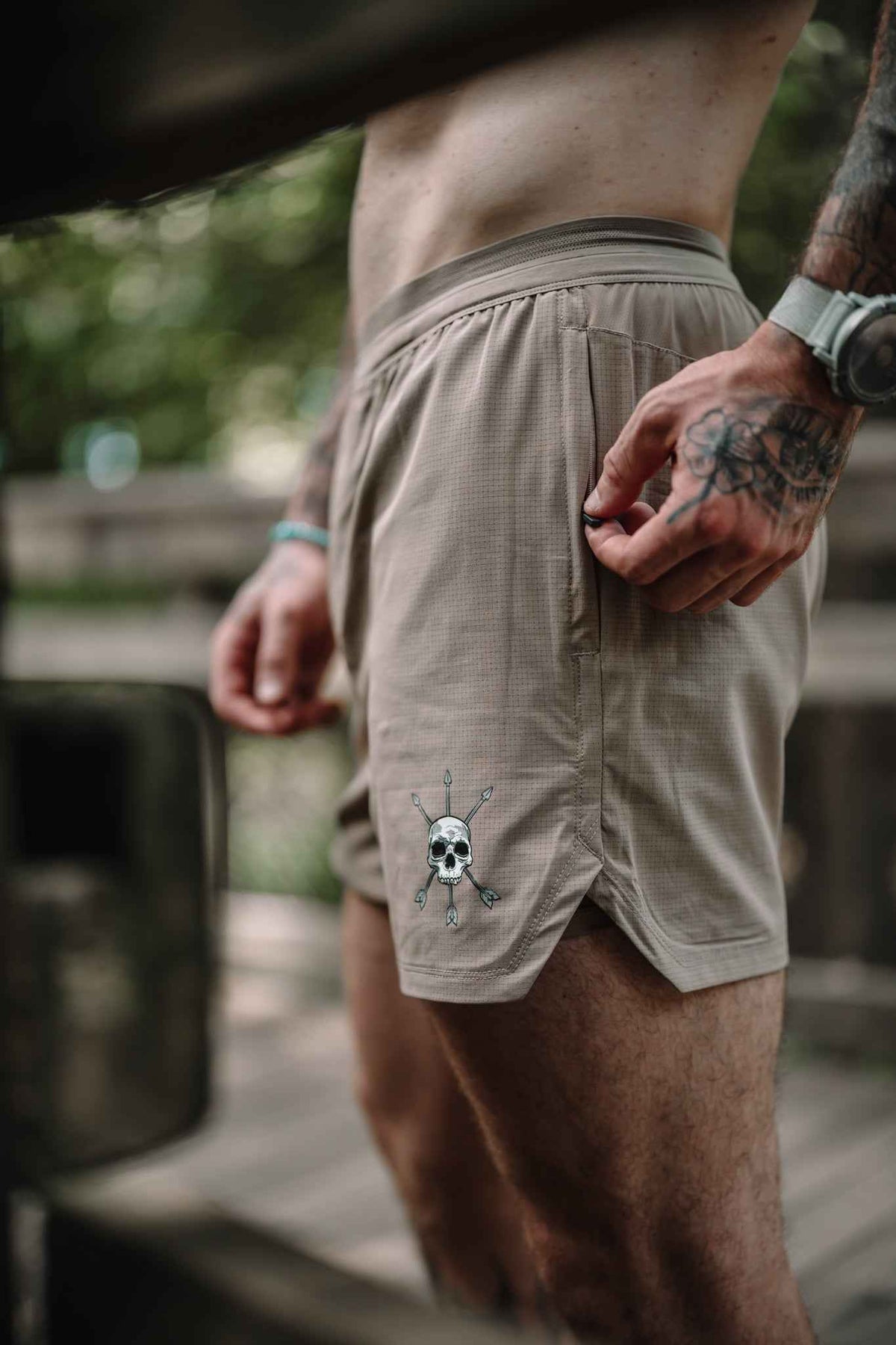 MEN’S | HYBRIFLEX SHORT : TAN by Alpha Country Training + Nutrition