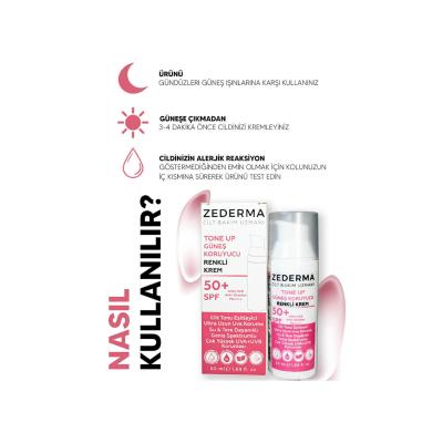 Zederma Tone Up SPF 50 Tinted Sunscreen Cream: Natural Tone, UVA/UVB Protection, Perfect for Sensitive Skin - 50ml by Beauty Care Bag