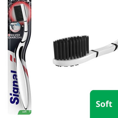 Signal Charcoal Toothbrush Deep Cleaning Manual Brush 1 Pack by Beauty Care Bag