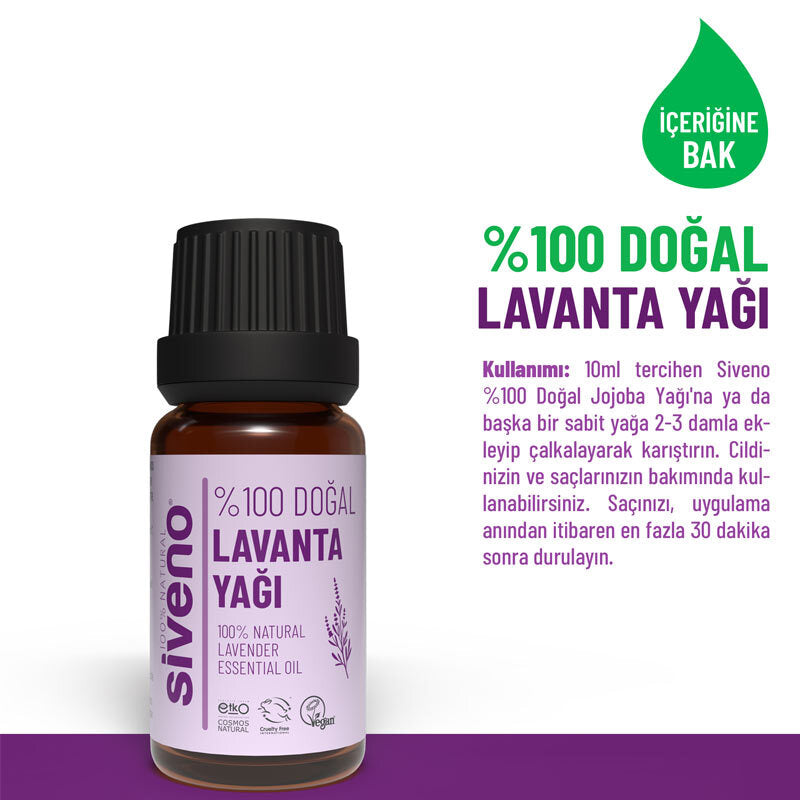 Siveno Natural Lavender Essential Oil for Skin & Hair 10 ml by Beauty Care Bag