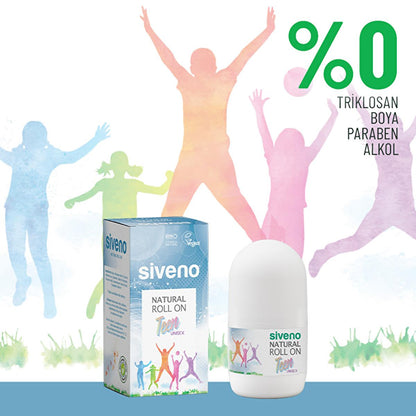 Siveno Natural Teen Unisex Roll On Deodorant - 50ml, Non-Irritating, Potassium Alum, Sensitive Skin FriendlyDeodorantTorqelo.com
