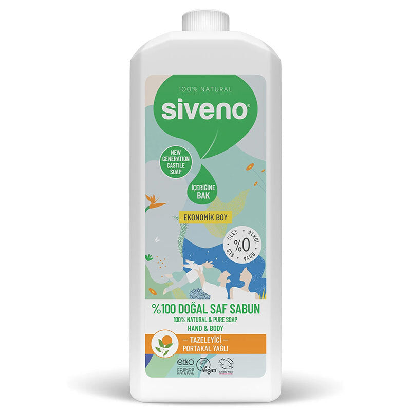 Siveno Orange Oil Natural Liquid Soap for Soft Hands 1L by Beauty Care Bag