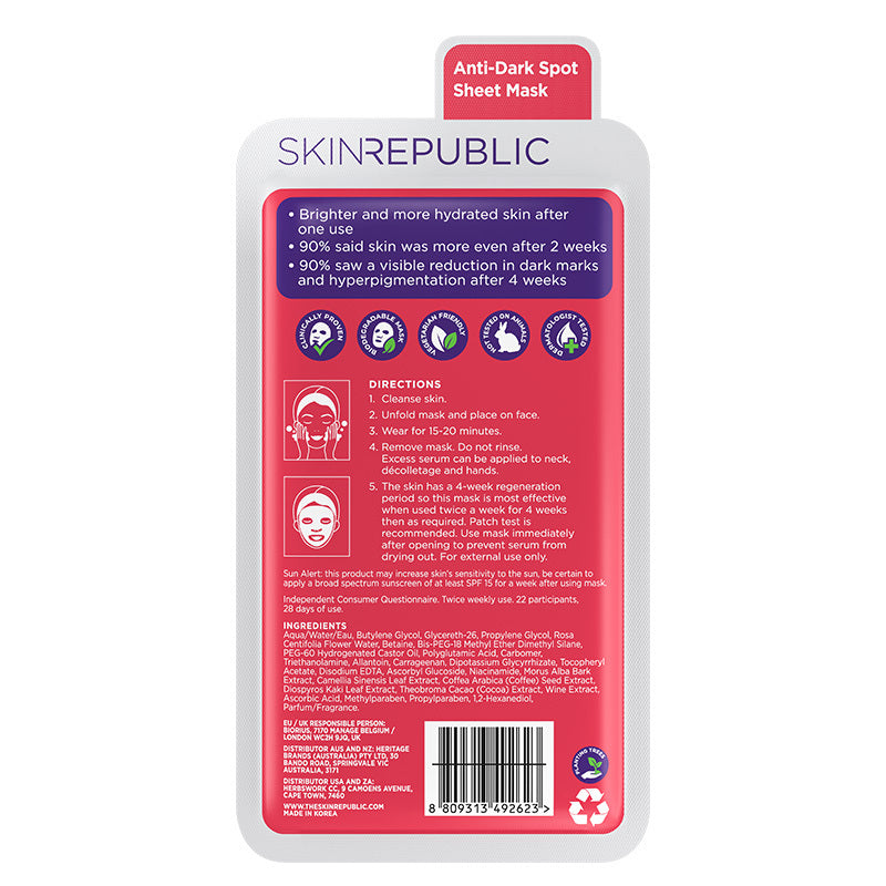 Skin Republic Brightening Vitamin C Face Mask Sheet 25 ml by Beauty Care Bag