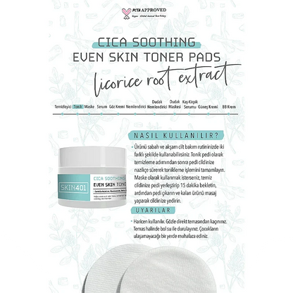 Skin401 Cica Soothing Even Skin Toner Pads 100 Pcs by Beauty Care Bag