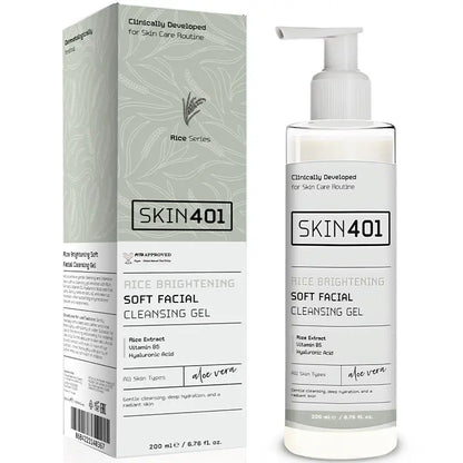 Skin401 Rice Brightening Soft Facial Cleansing Gel 200ml by Beauty Care Bag