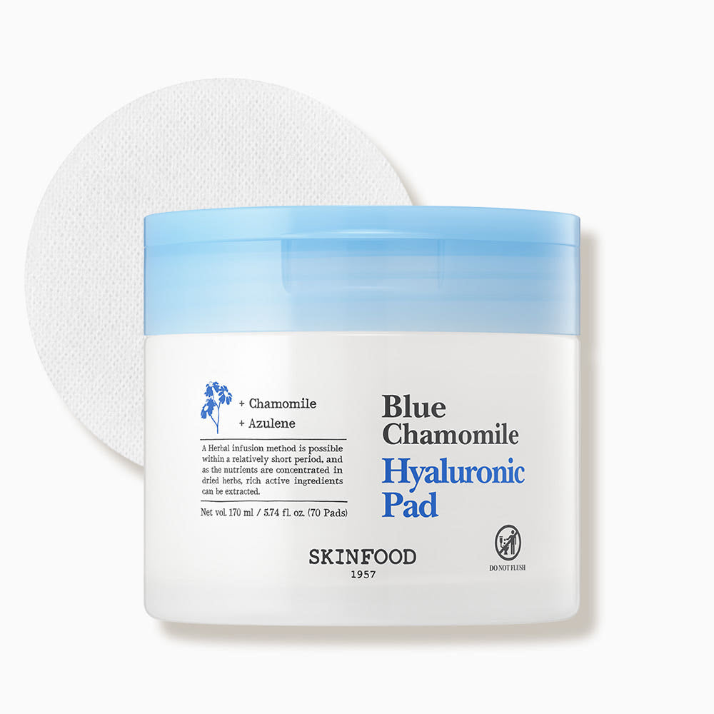 SKINFOOD Blue Chamomile Hyaluronic Pad 170ml/70ea by Seoulia