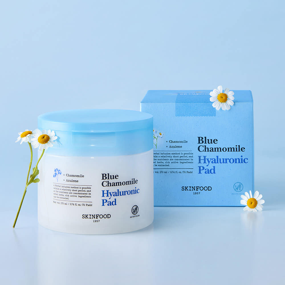 SKINFOOD Blue Chamomile Hyaluronic Pad 170ml/70ea by Seoulia