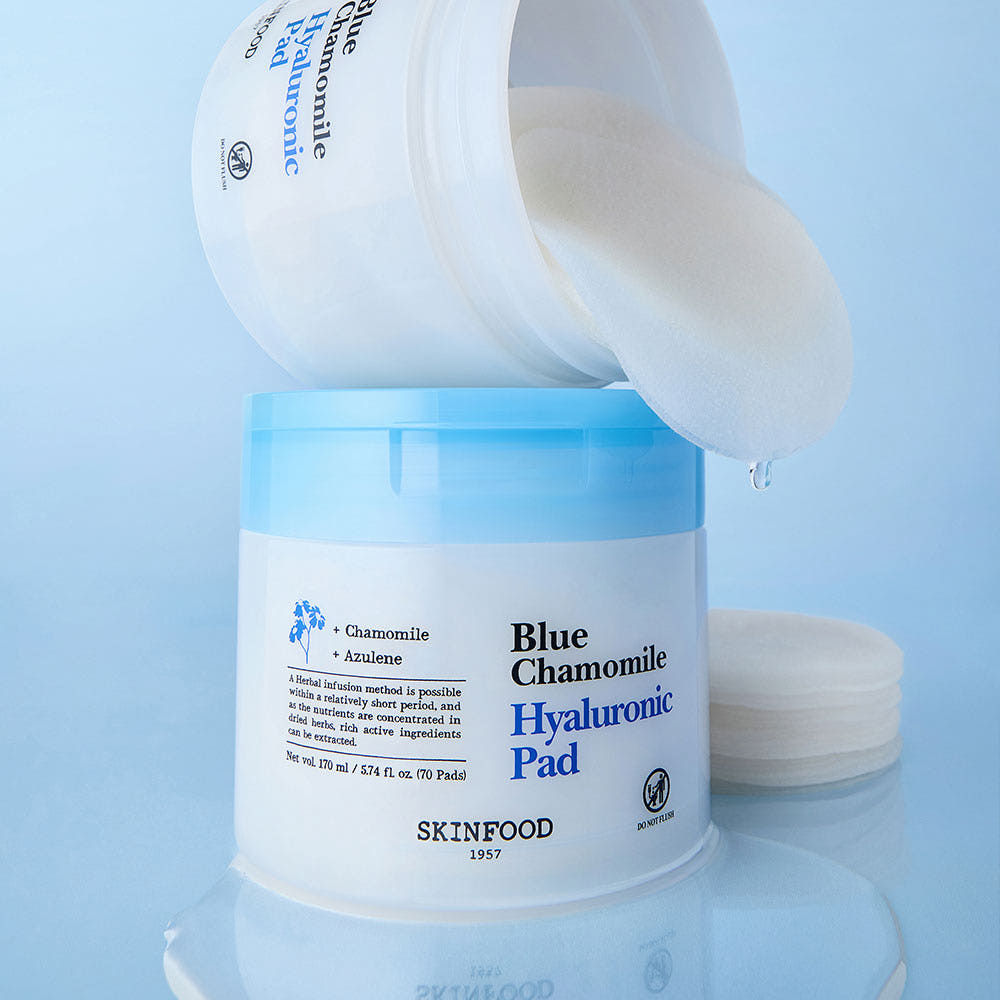 SKINFOOD Blue Chamomile Hyaluronic Pad 170ml/70ea by Seoulia