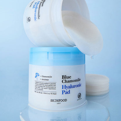 SKINFOOD Blue Chamomile Hyaluronic Pad 170ml/70ea by Seoulia