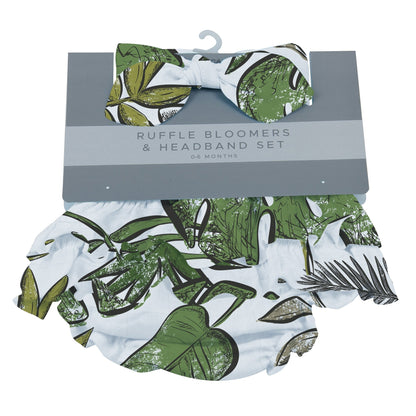 Tropical Forest Ruffle Bloomers and Headband Set by Lavender Charlie