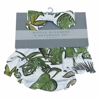 Tropical Forest Ruffle Bloomers and Headband Set by Lavender Charlie