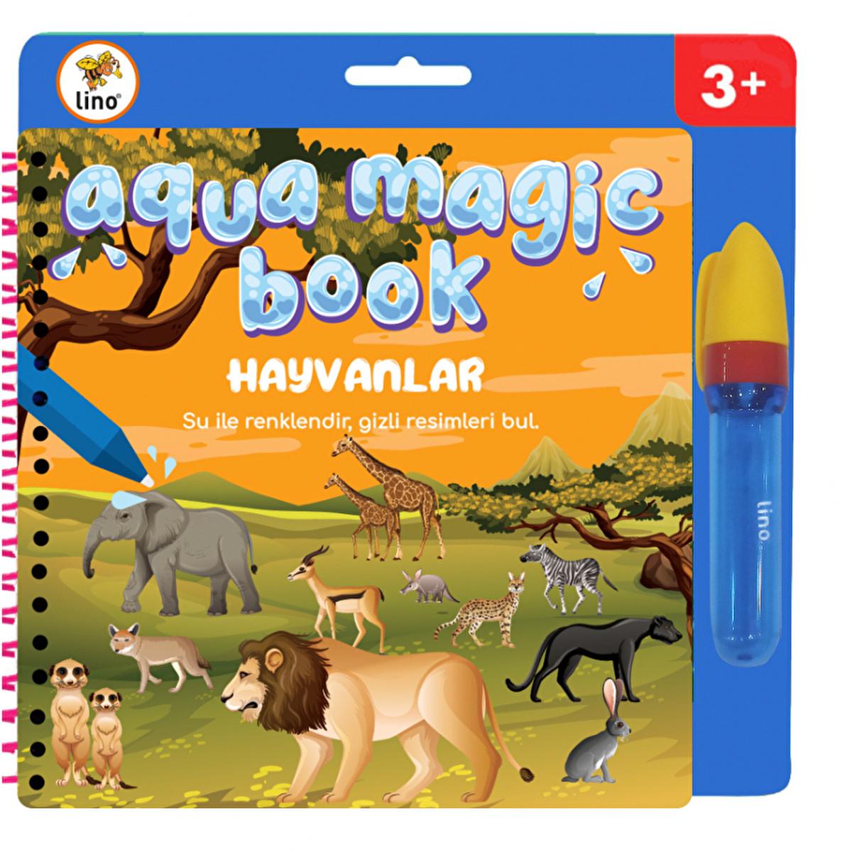 Lino Magic Painting Book: Reusable Water Coloring Book for Mess-Free Fun. Ideal Children's Art Activity, Toddler Coloring, Animals Theme by Beauty Care Bag