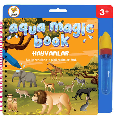 Lino Magic Painting Book: Reusable Water Coloring Book for Mess-Free Fun. Ideal Children's Art Activity, Toddler Coloring, Animals Theme by Beauty Care Bag