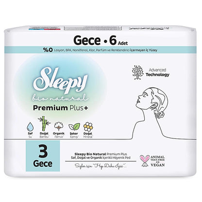 Sleepy Bio Natural Night Sanitary Pads for Heavy Flow 6 CountBody CareTorqelo.com