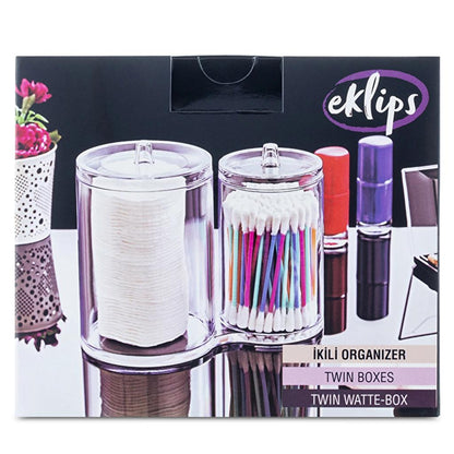 Eklips Dual Compartment Cotton Pad Holder by Beauty Care Bag