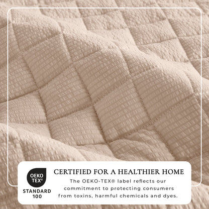 Box-Stitched Seersucker Quilt Set - Seersucker Collection by Great Bay Home