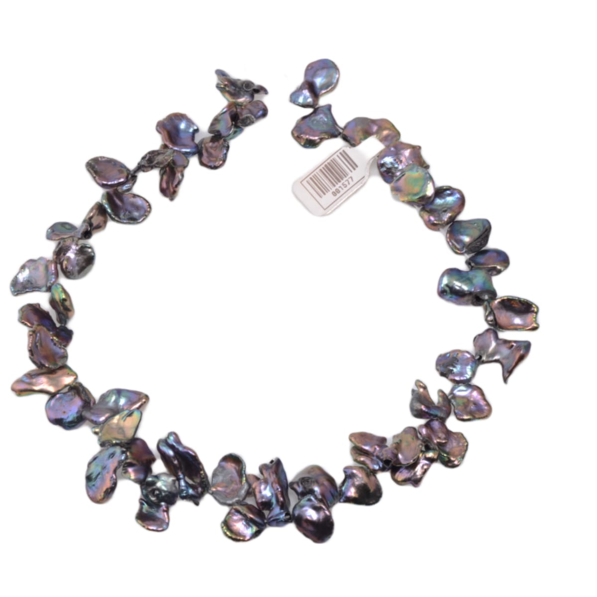 Freshwater Biwa Pearl Rose Petal Beads - Iridescent Purple Green 15 Inch Strand by Continental Bead Suppliers