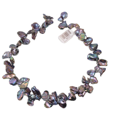 Freshwater Biwa Pearl Rose Petal Beads - Iridescent Purple Green 15 Inch Strand by Continental Bead Suppliers