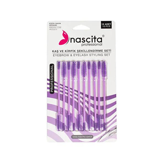 Nacita Mascara and Eyebrow Set - 10 Piece Makeup Kit for Enhanced Lashes & Brows by Beauty Care Bag
