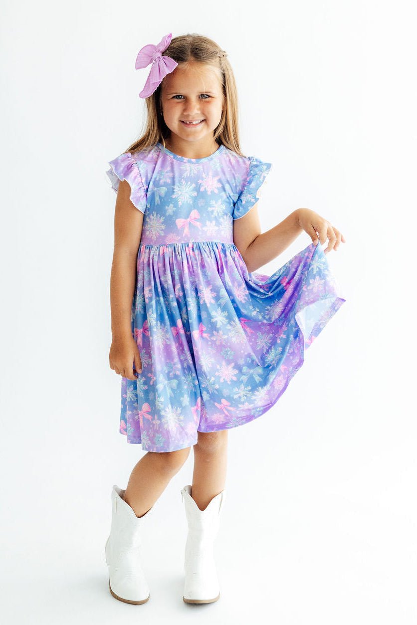 Snow Much Sunshine Flutter Sleeve Twirl DressTwirl Dress - FlutterTorqelo.com