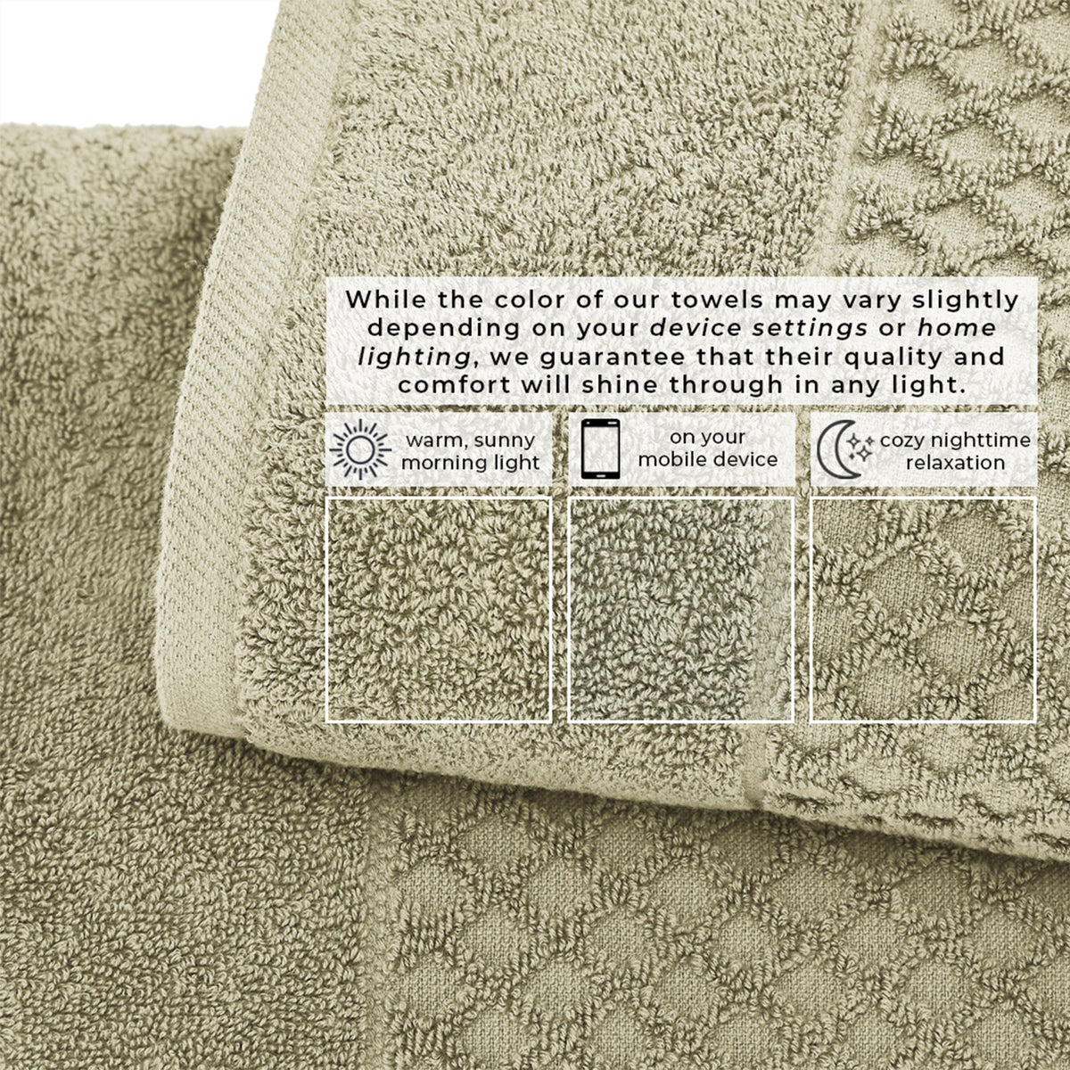 Cotton Diamond Waffle Weave Bath Towel Set - Grayson Collection by Great Bay Home