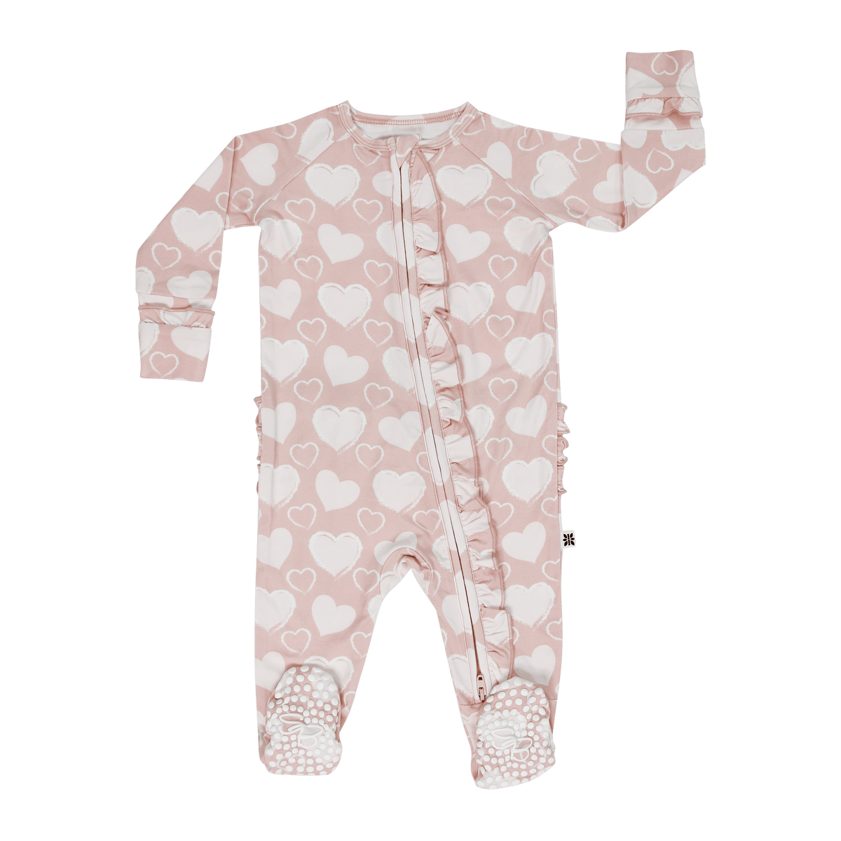 So Much Love Ruffle Footie by Sweet Bamboo