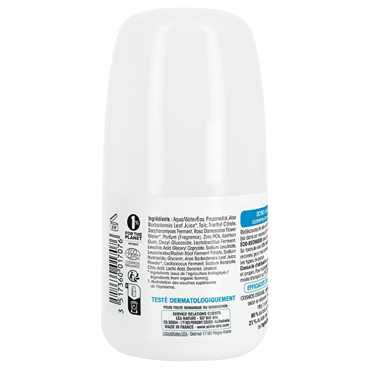 SO'BİO Natural Aloe Vera Deodorant Roll-On for Women - 24 Hour Odor Protection, OrganicDeodorantTorqelo.com