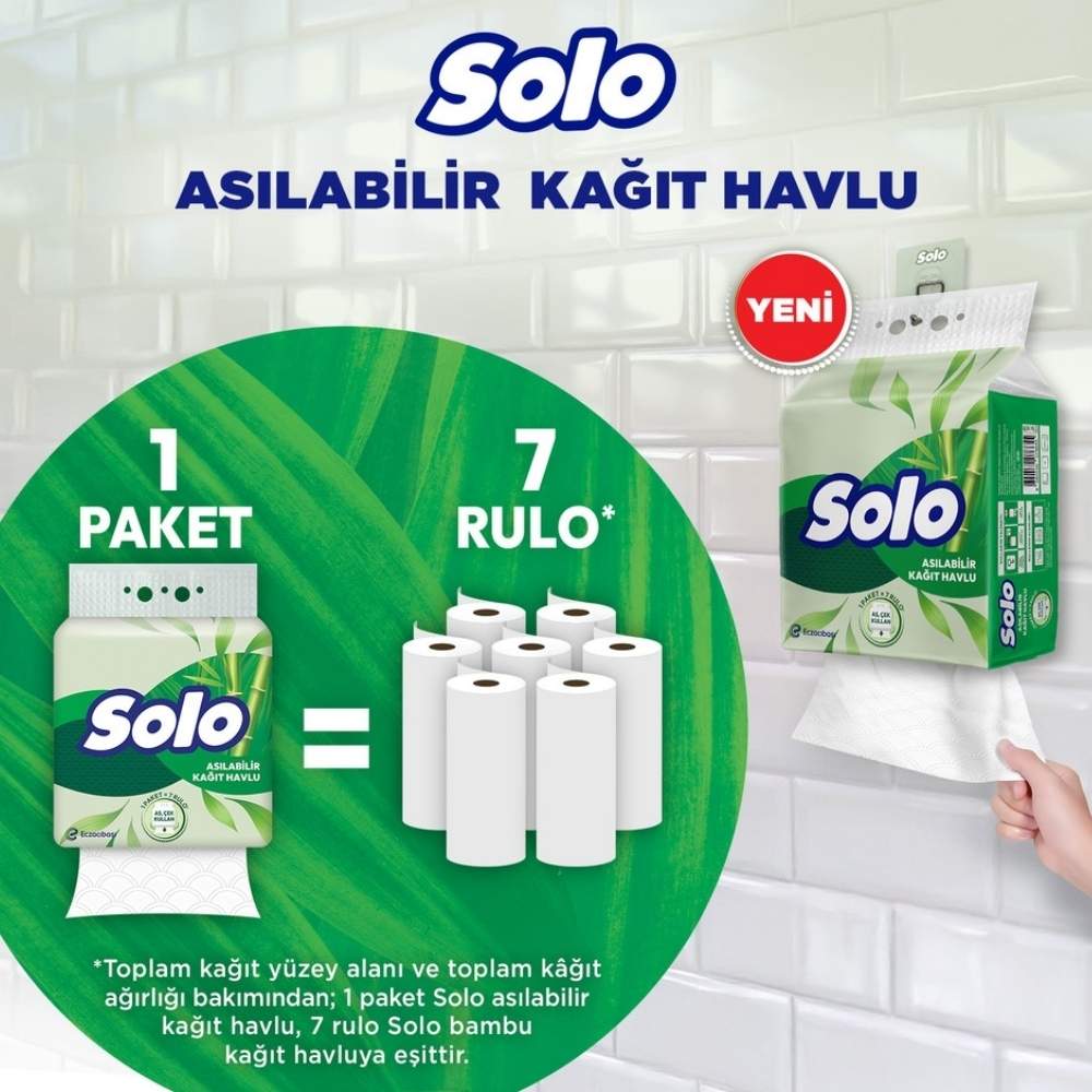 Solo Hangable Paper Towel High Absorbency Roll 1=7 by Beauty Care Bag