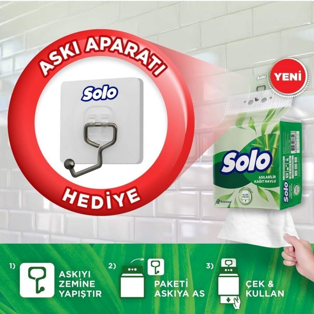 Solo Hangable Paper Towel High Absorbency Roll 1=7 by Beauty Care Bag
