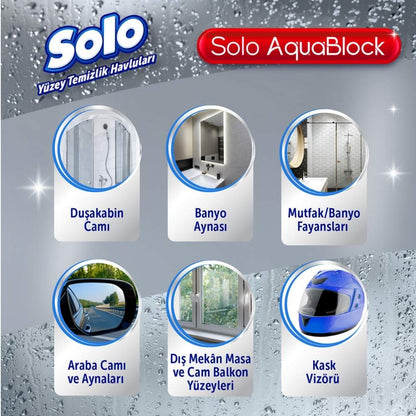 Solo Ultra Power Aquablock Surface Cleaning Wipes 30 Count by Beauty Care Bag