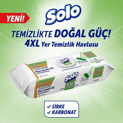 Solo White Soap Scented Surface Cleaning Mop Wipes 50 Count by Beauty Care Bag