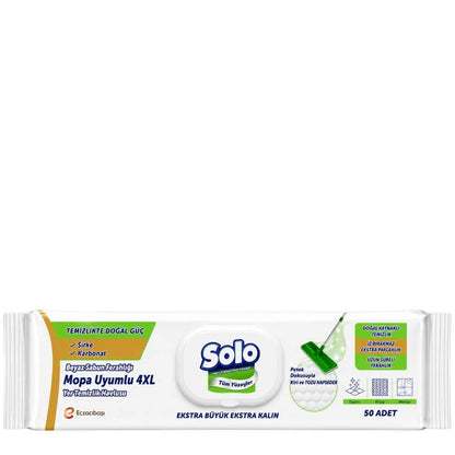 Solo White Soap Scented Surface Cleaning Mop Wipes 50 Count by Beauty Care Bag