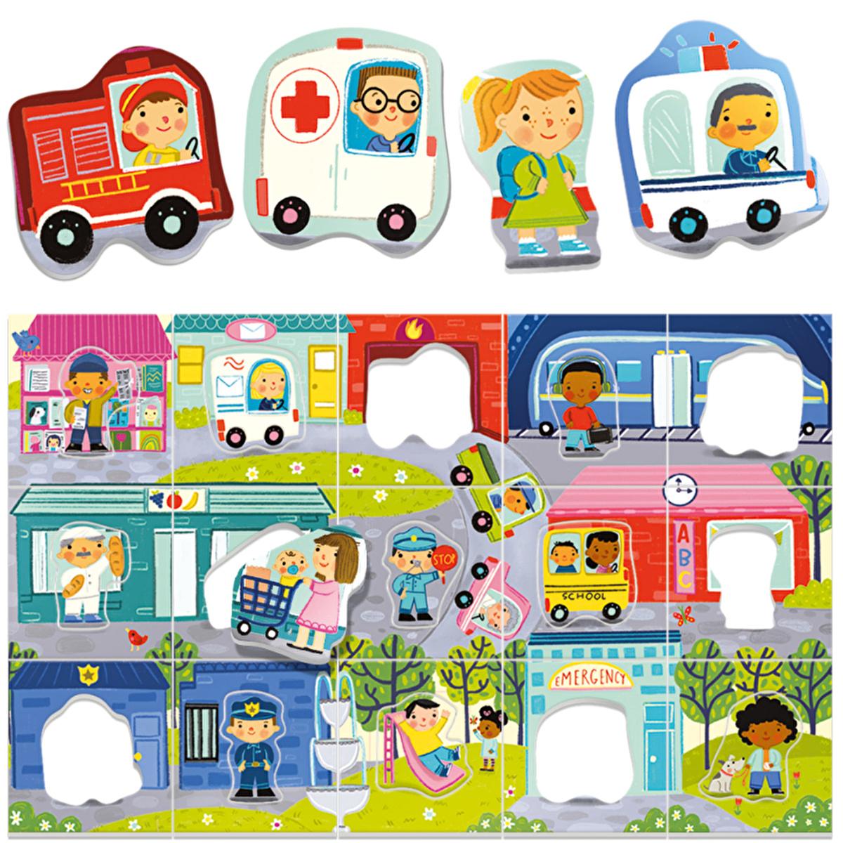 Headu Ecoplay Play City: Engaging Educational Puzzle for 3-6 Year Olds | City Themed Matching Game for Preschoolers by Beauty Care Bag