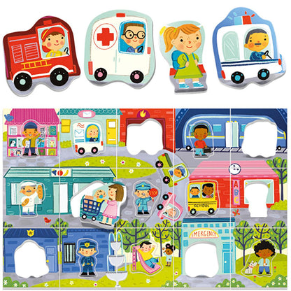 Headu Ecoplay Play City: Engaging Educational Puzzle for 3-6 Year Olds | City Themed Matching Game for Preschoolers by Beauty Care Bag