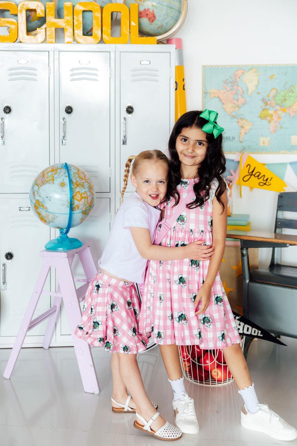 Southlake Carroll Gingham Dragons Ruffle Twirl SkortTwirl Skort - RuffleTorqelo.com