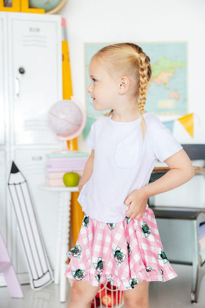 Southlake Carroll Gingham Dragons Ruffle Twirl SkortTwirl Skort - RuffleTorqelo.com