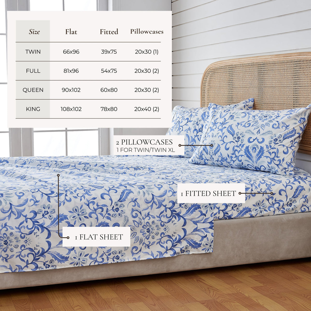 Watercolor Floral Sheet Set - Delia Collection by Great Bay Home