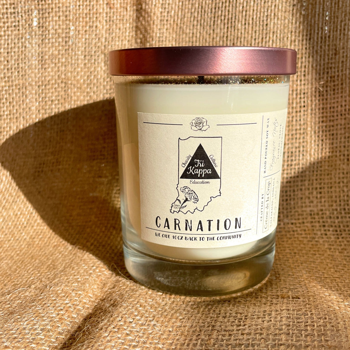 Soy Candle - Tri Kappa (Carnation)Torqelo.com