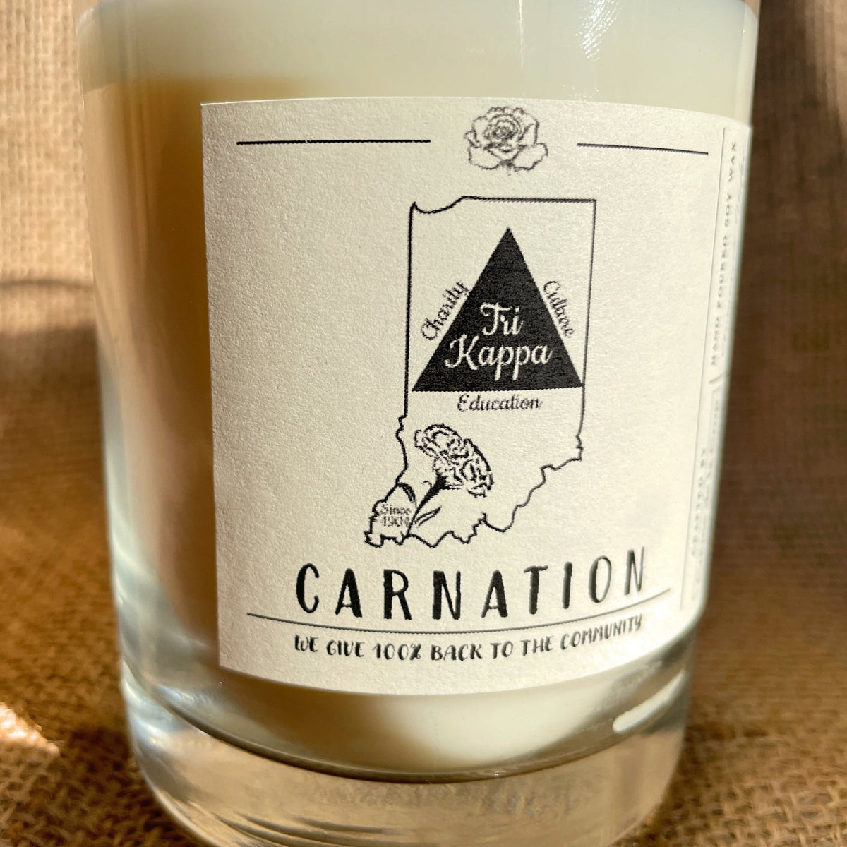 Soy Candle - Tri Kappa (Carnation)Torqelo.com