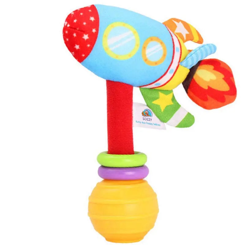 Sozzy Toys Rocket Hand Rattle Soft Plush Toy for Babies by Beauty Care Bag